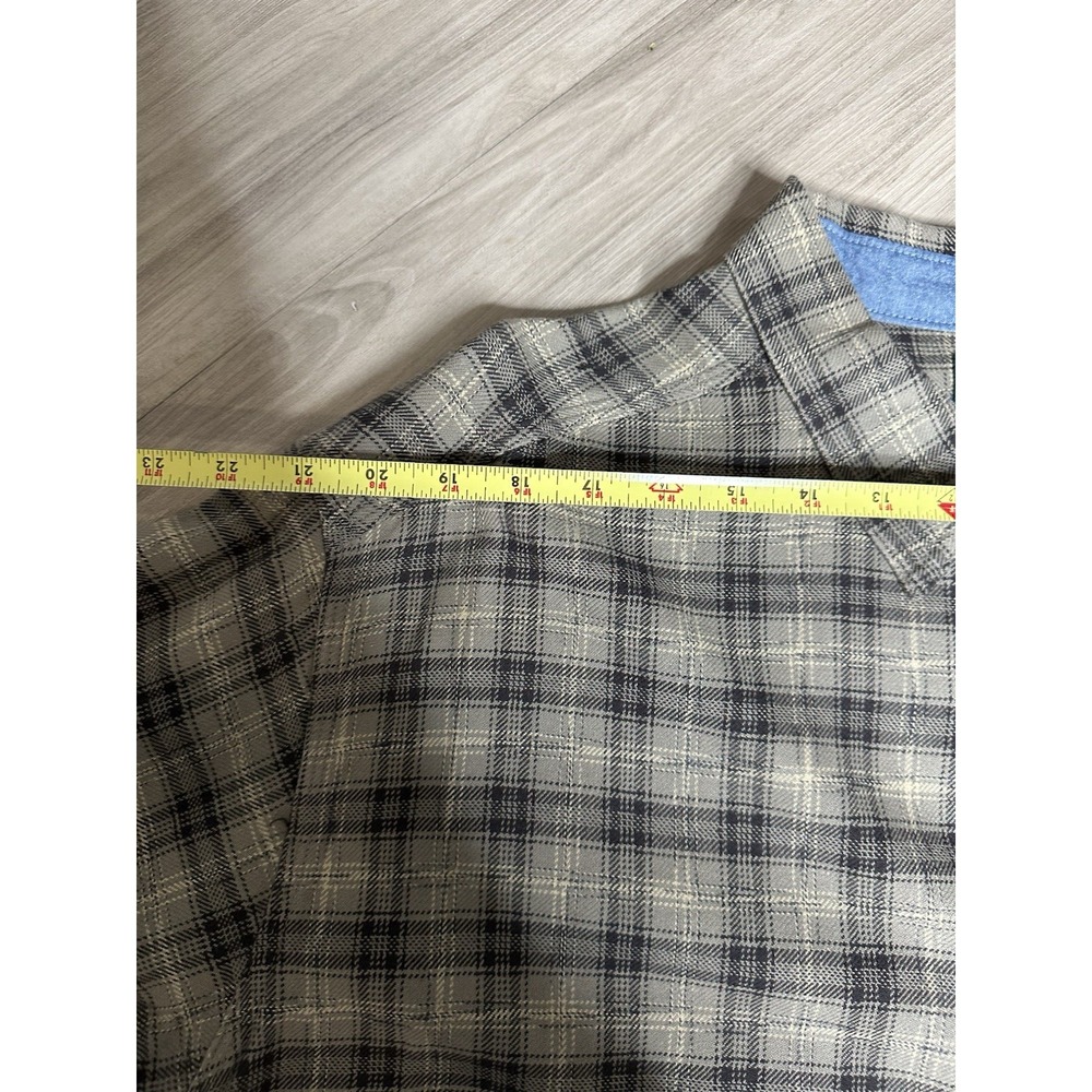 Woolrich Woolen Mills Heavy Men's Gray Plaid Outdoor Cotton Shirt Sz XXL - Picture 8 of 14